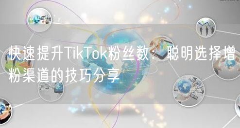 快速提升TikTok粉丝数：聪明选择增粉渠道的技巧分享