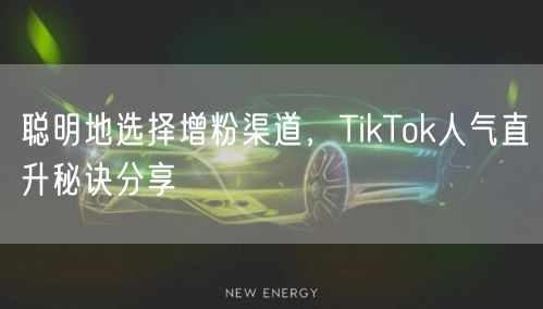 聪明地选择增粉渠道，TikTok人气直升秘诀分享