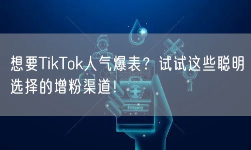 想要TikTok人气爆表？试试这些聪明选择的增粉渠道！