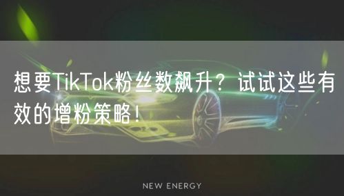 想要TikTok粉丝数飙升？试试这些有效的增粉策略！