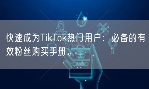 快速成为TikTok热门用户：必备的有效粉丝购买手册。