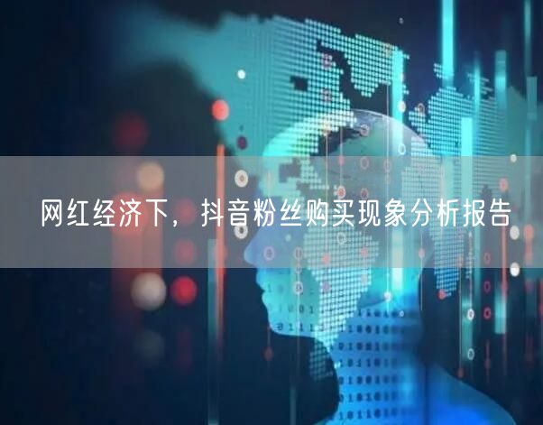 网红经济下，抖音粉丝购买现象分析报告
