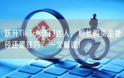 跃升TikTok热门达人，粉丝购买是捷径还是技巧？一文解读！