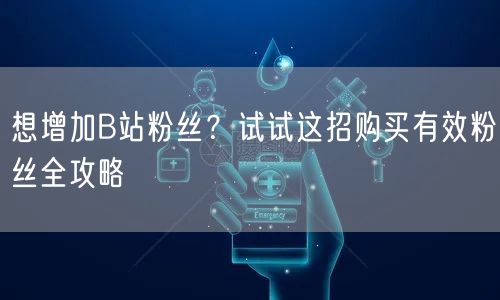 想增加B站粉丝？试试这招购买有效粉丝全攻略