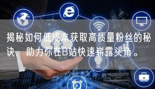 揭秘如何低成本获取高质量粉丝的秘诀，助力你在B站快速崭露头角。