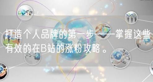 打造个人品牌的第一步——掌握这些有效的在B站的涨粉攻略。