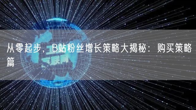 从零起步，B站粉丝增长策略大揭秘：购买策略篇