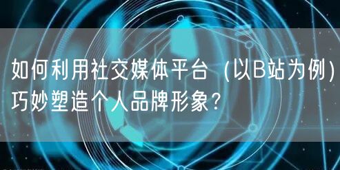 如何利用社交媒体平台（以B站为例）巧妙塑造个人品牌形象？