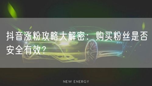 抖音涨粉攻略大解密：购买粉丝是否安全有效？