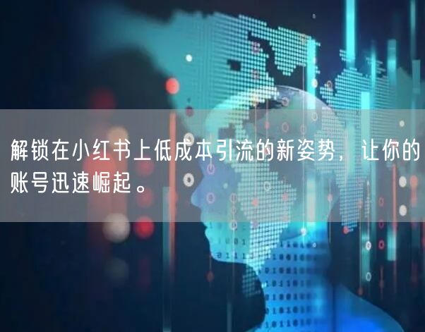 解锁在小红书上低成本引流的新姿势，让你的账号迅速崛起。