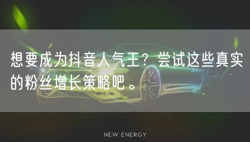 想要成为抖音人气王？尝试这些真实的粉丝增长策略吧。