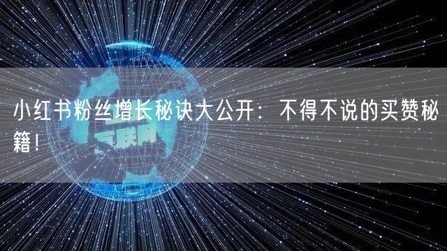 小红书粉丝增长秘诀大公开：不得不说的买赞秘籍！