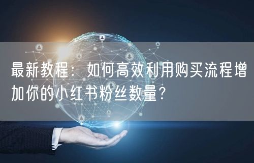 最新教程：如何高效利用购买流程增加你的小红书粉丝数量？