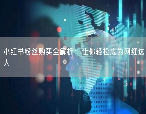 小红书粉丝购买全解析：让你轻松成为网红达人