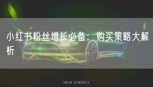 小红书粉丝增长必备：购买策略大解析