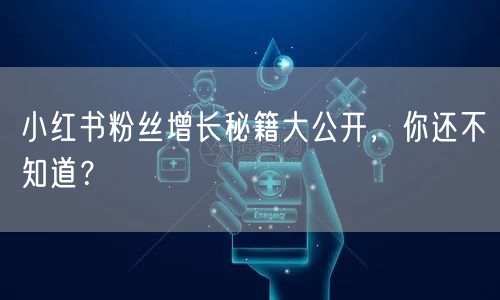 小红书粉丝增长秘籍大公开，你还不知道？