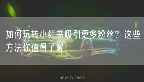 如何玩转小红书吸引更多粉丝？这些方法你值得了解！