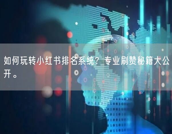如何玩转小红书排名系统？专业刷赞秘籍大公开。
